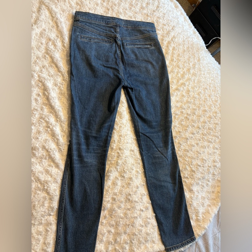 Free People High Rise Medium Wash Side Zip Denim Jeans Size 27 Boho Vtg Look - Picture 2 of 11